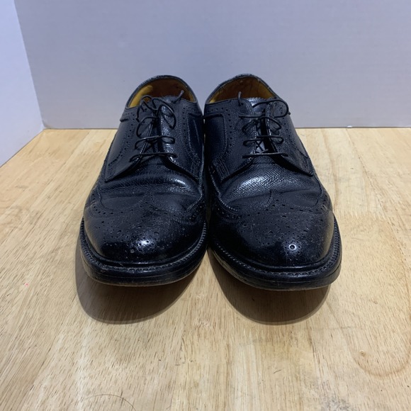 VTG‎ 60s Florsheim Imperial Longwing Shoes Men 8.5D Black Kenmore 5 Nail V-Cleat main image 12
